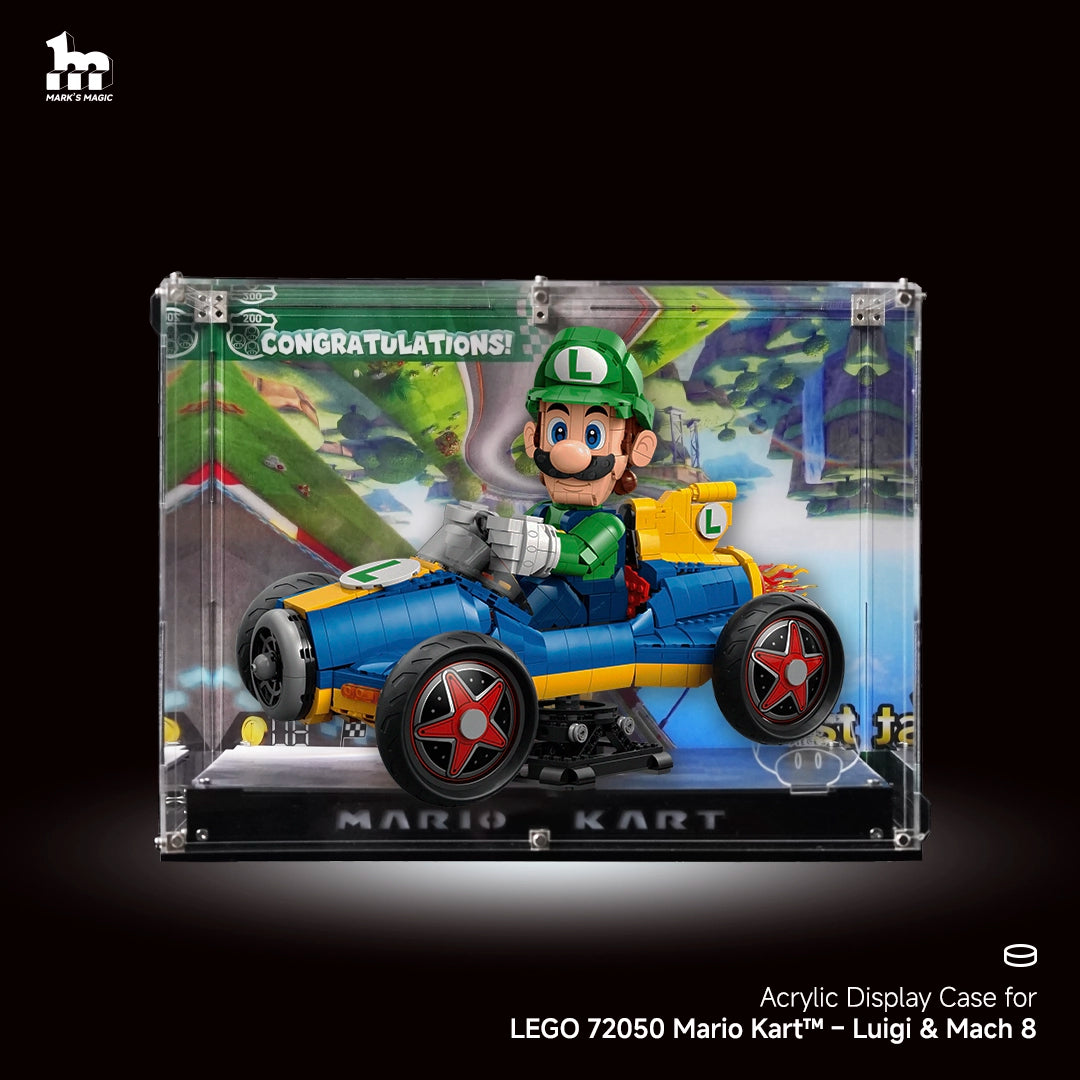 【PREMIUM】Display Case for LEGO® Super Mario™  72050 Mario Kart™ – Luigi & Mach 8