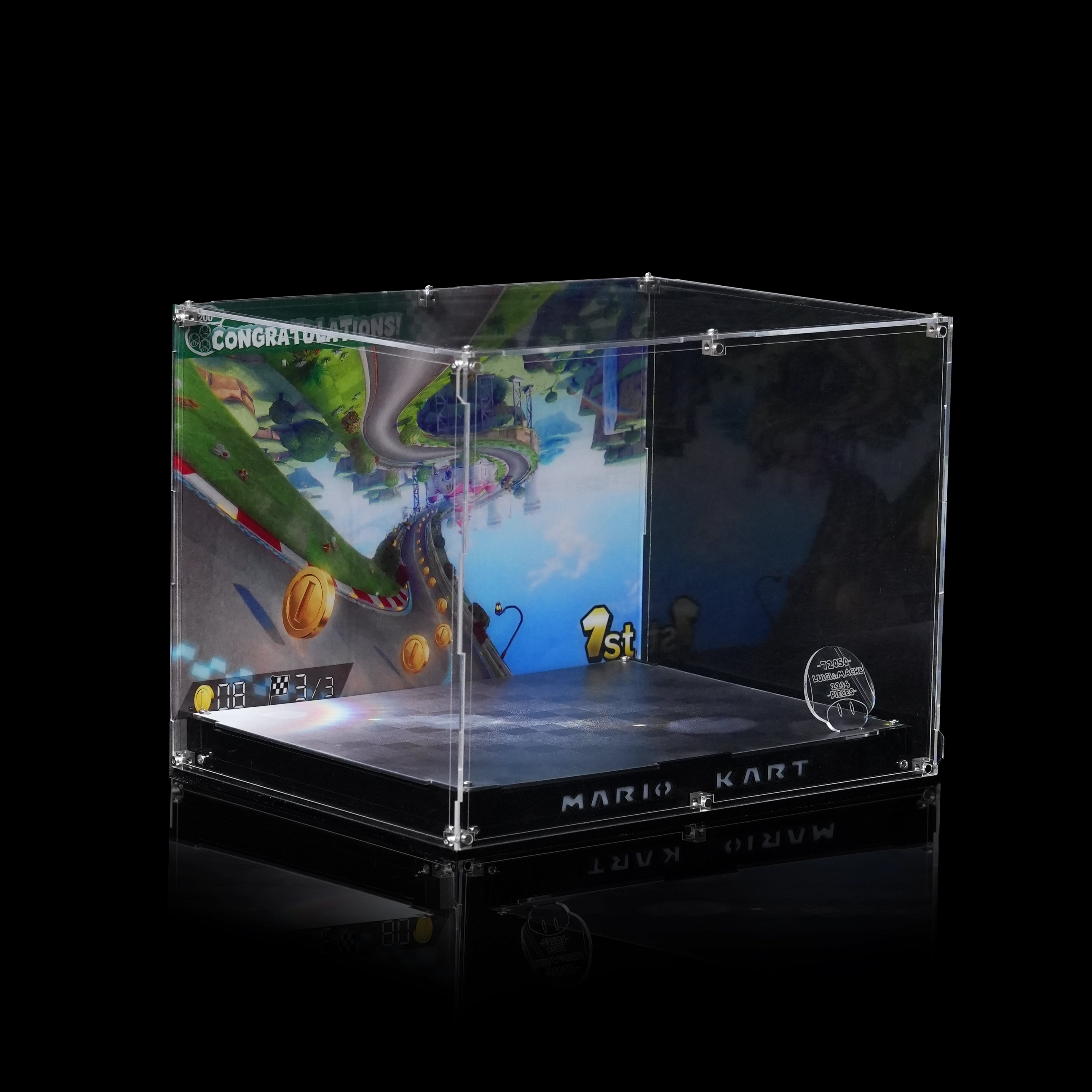【PREMIUM】Display Case for LEGO® Super Mario™  72050 Mario Kart™ – Luigi & Mach 8