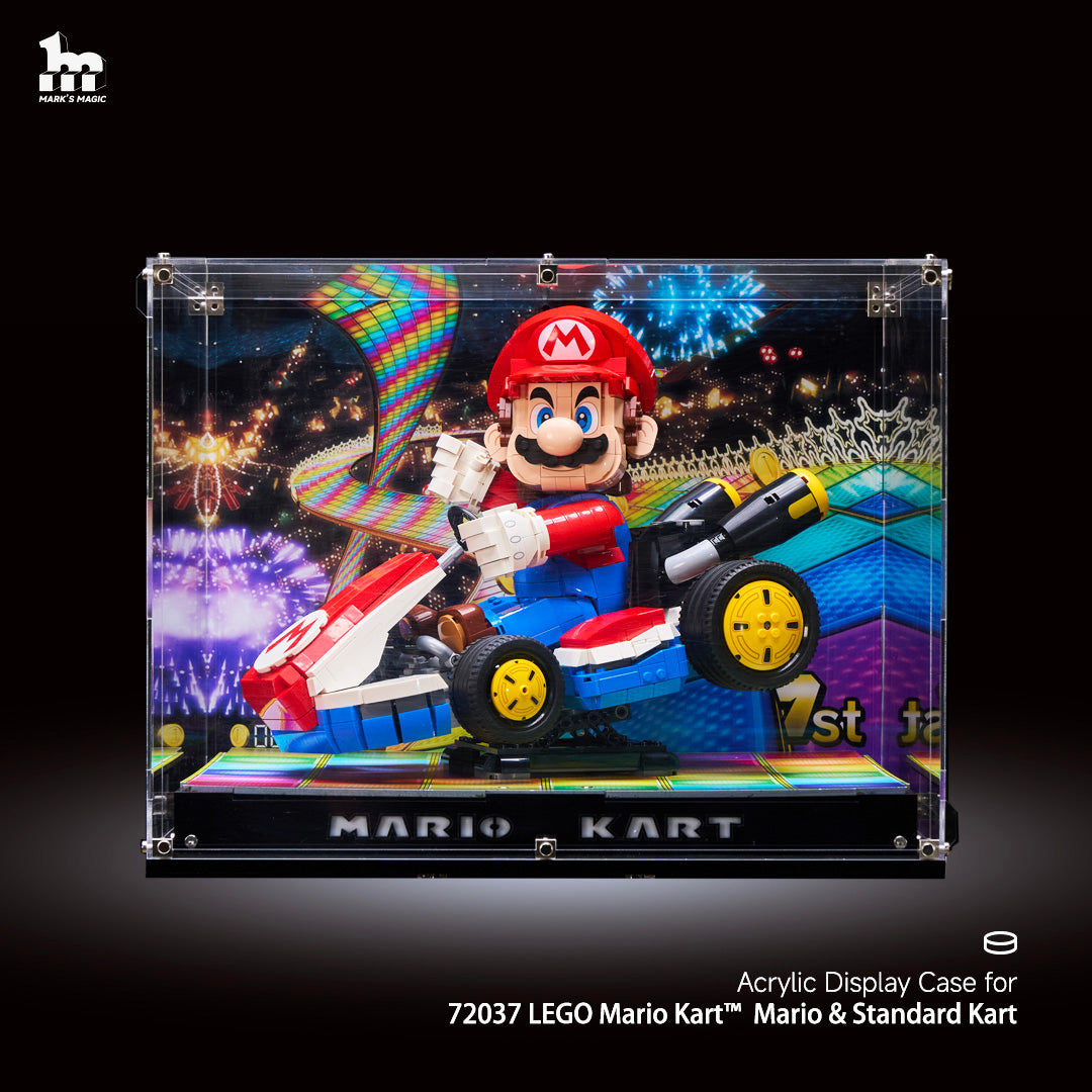 【PREMIUM】Display Case for LEGO® Mario Kart™ – Mario & Standard Kart 72037 Ultra-high Translucent Acrylic