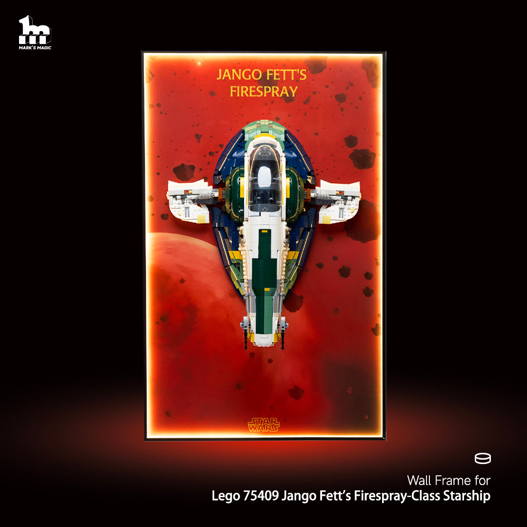 Wall Display frame for LEGO® STAR WARS™ 75409 Jango Fett's Firespray-C Wall Display frame for LEGO® STAR WARS™ 75409 Jango Fett's Firespray-C