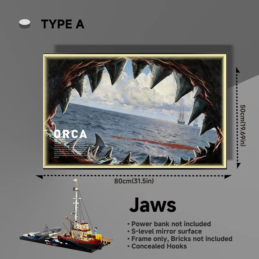 Wall Display Frames For LEGO® Ideas 21350 Jaws