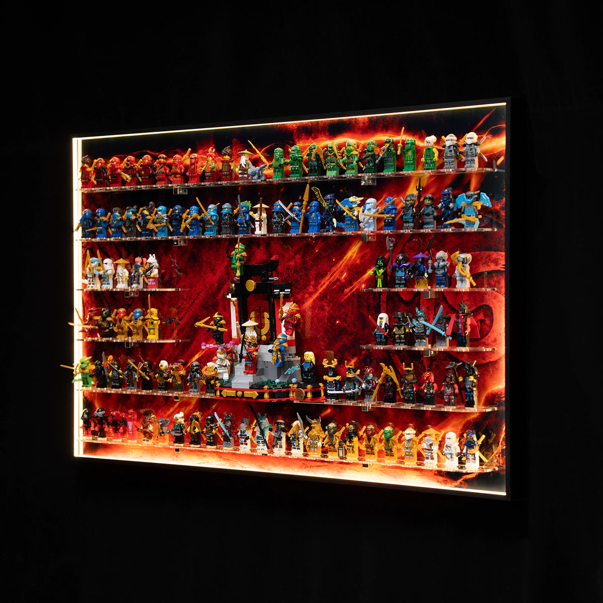 【PREMIUM AVEC ÉCLAIRAGE】 Vitrine murale anti-poussière pour logo LEGO et 112 figurines