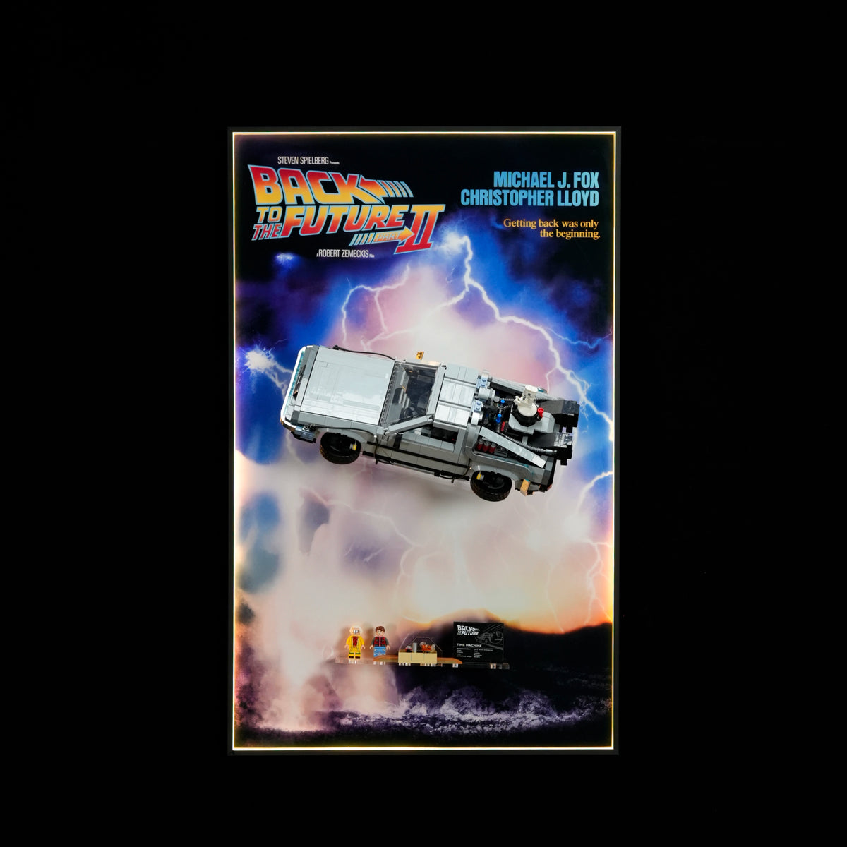 Cadre d'exposition mural pour LEGO® ICONS™ 10300 Retour vers le futur Time Machine