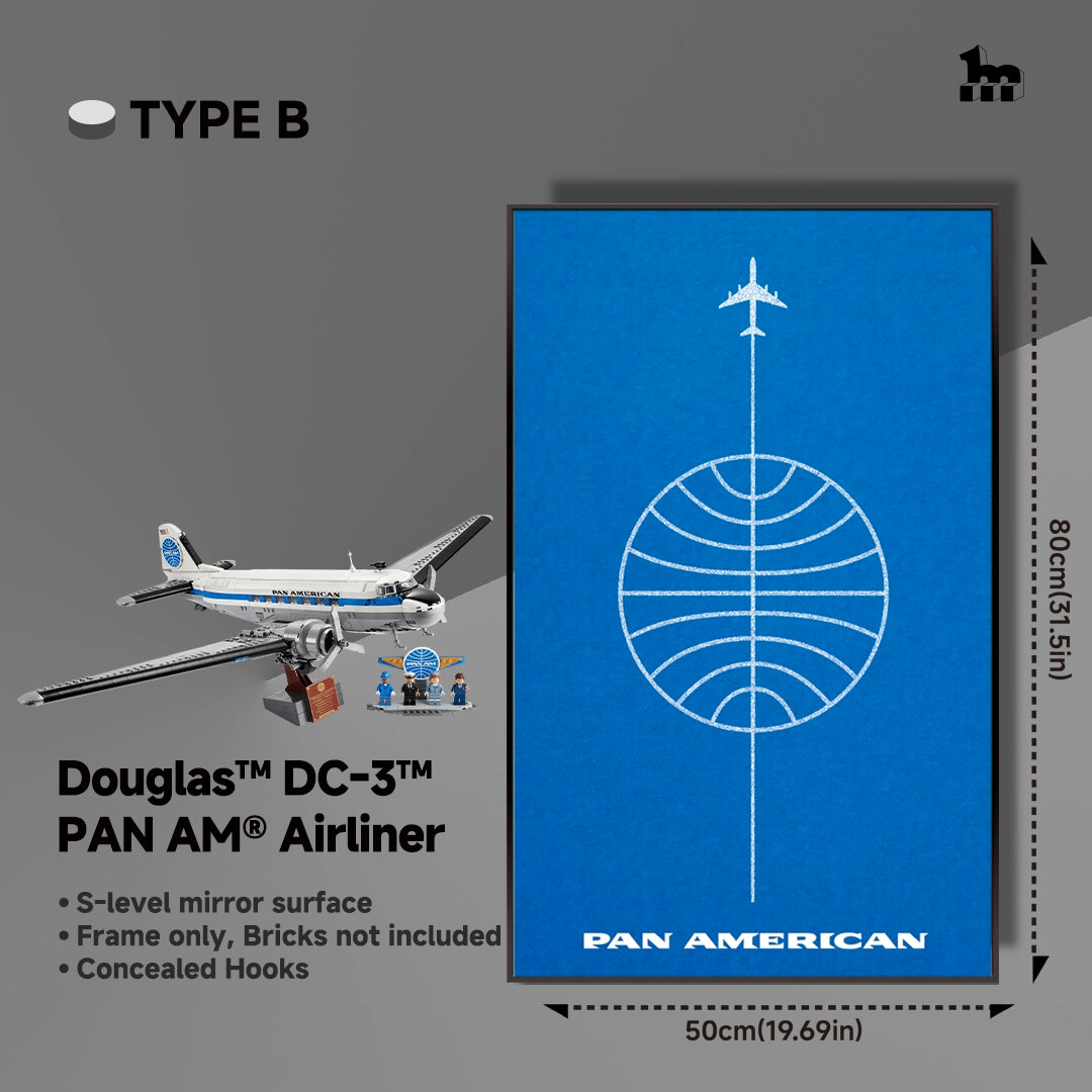 Wall Display Frames For LEGO® Icons  11378  Douglas™ DC-3™ PAN AM® Airliner