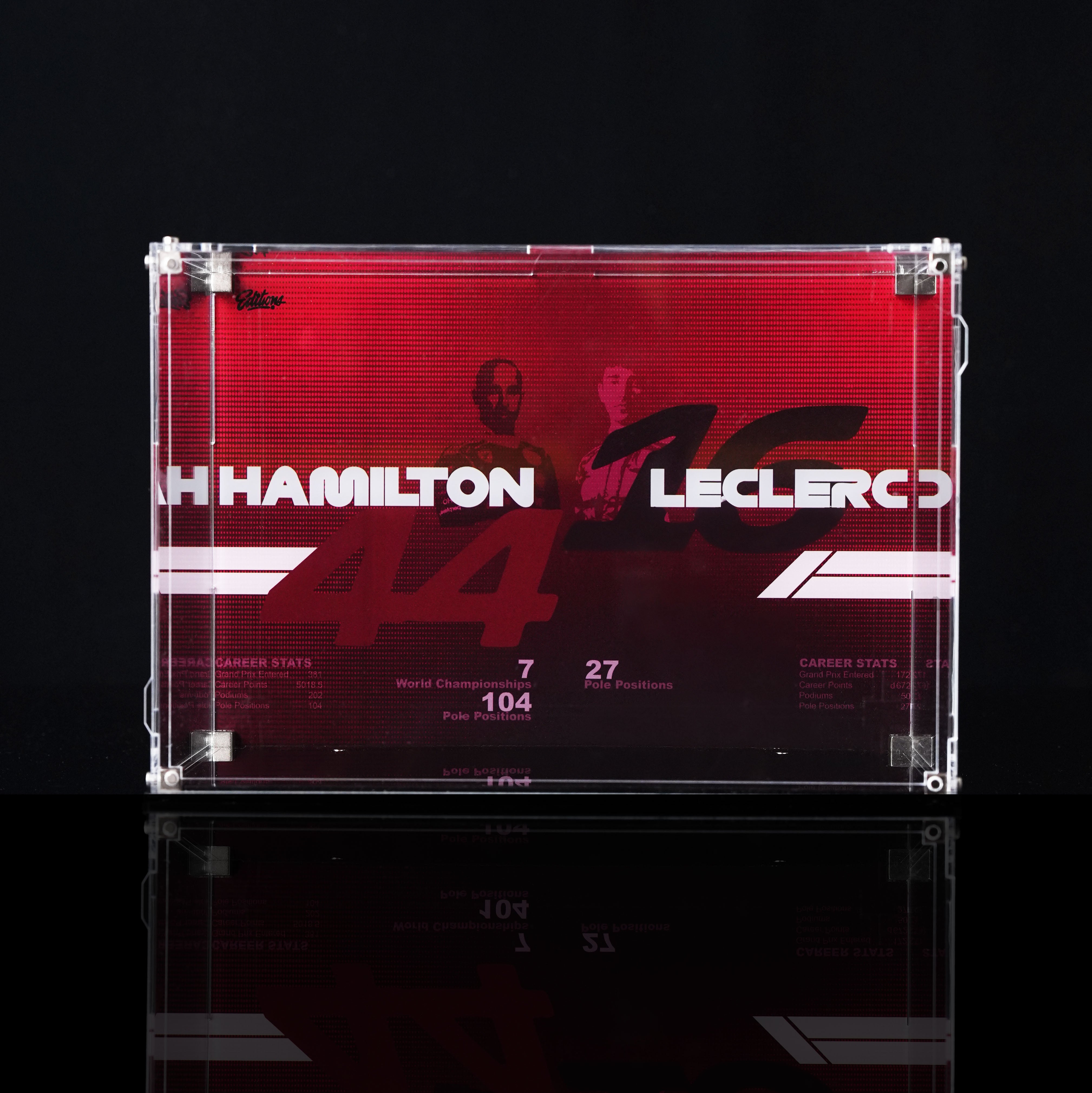 Wall mounted Display Case For LEGO® Editions F1 helmets