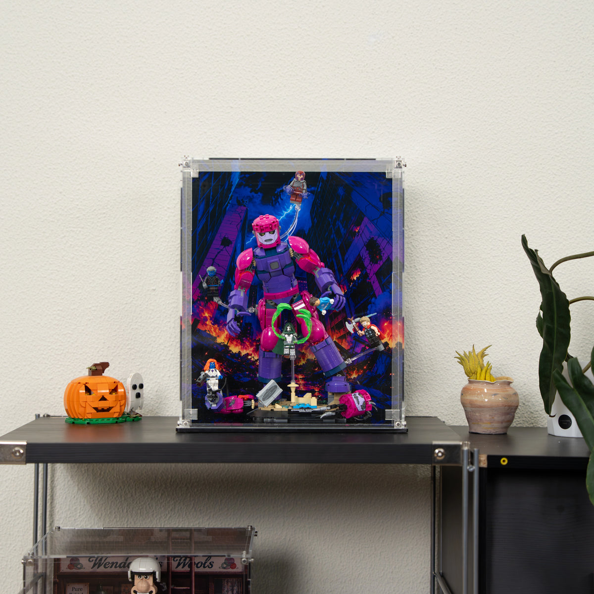 Wall mounted Display Case For LEGO Marvel 76348 Epic Battle: Avengers: Doomsday