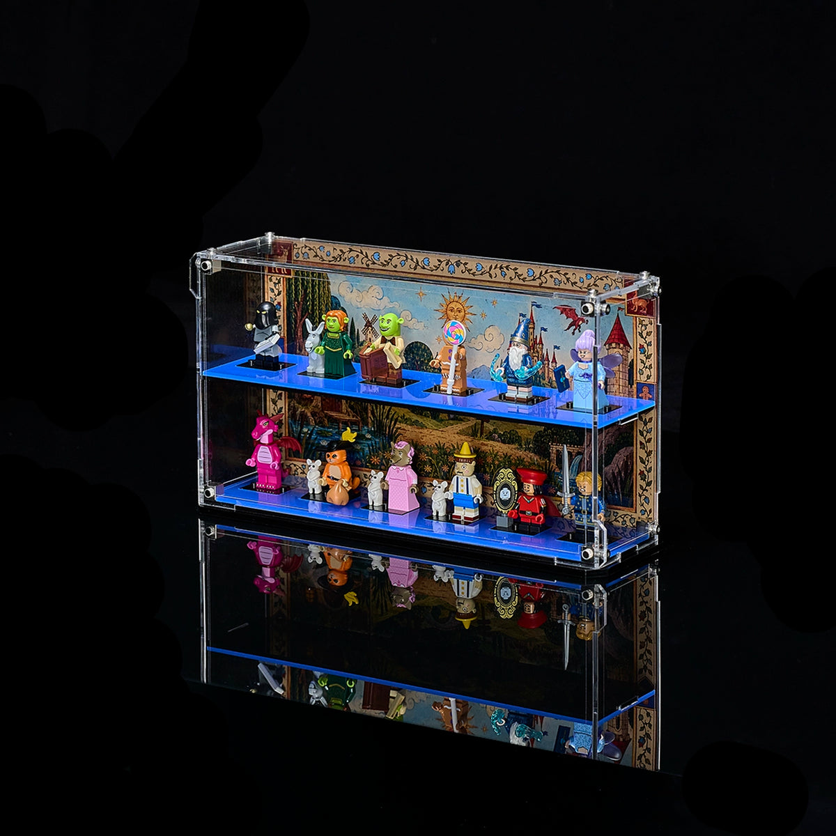 Vitrine d’exposition murale en acrylique pour figurines LEGO® de la série Shrek 71053