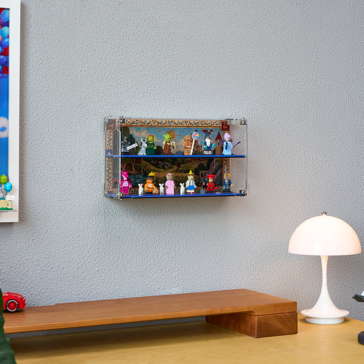 Vitrine d’exposition murale en acrylique pour figurines LEGO® de la série Shrek 71053
