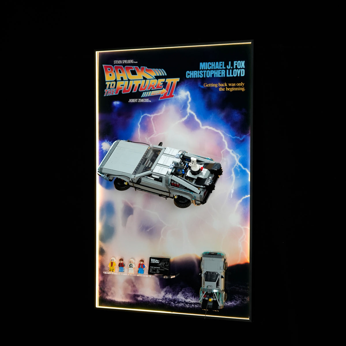 Cadre d'exposition mural pour LEGO® ICONS™ 10300 Retour vers le futur Time Machine