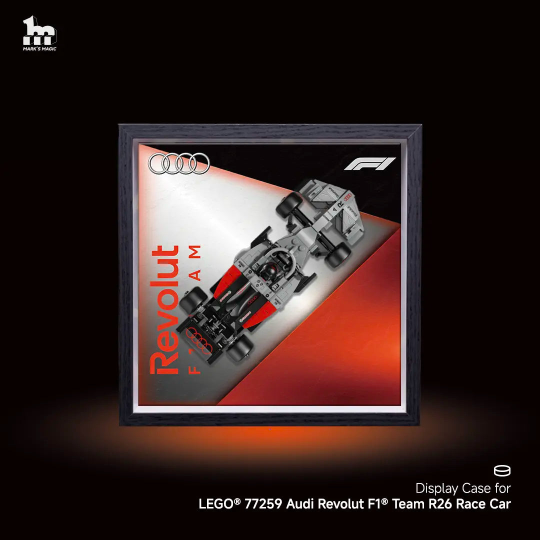 Display case for LEGO® Speed Champions 77259 Audi Revolut F1® Team R26 Race Car