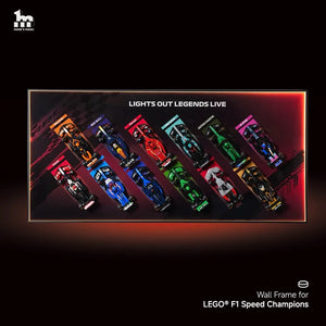 Wall Display Frame for LEGO® 12x F1® Speed Champions F1 Cars