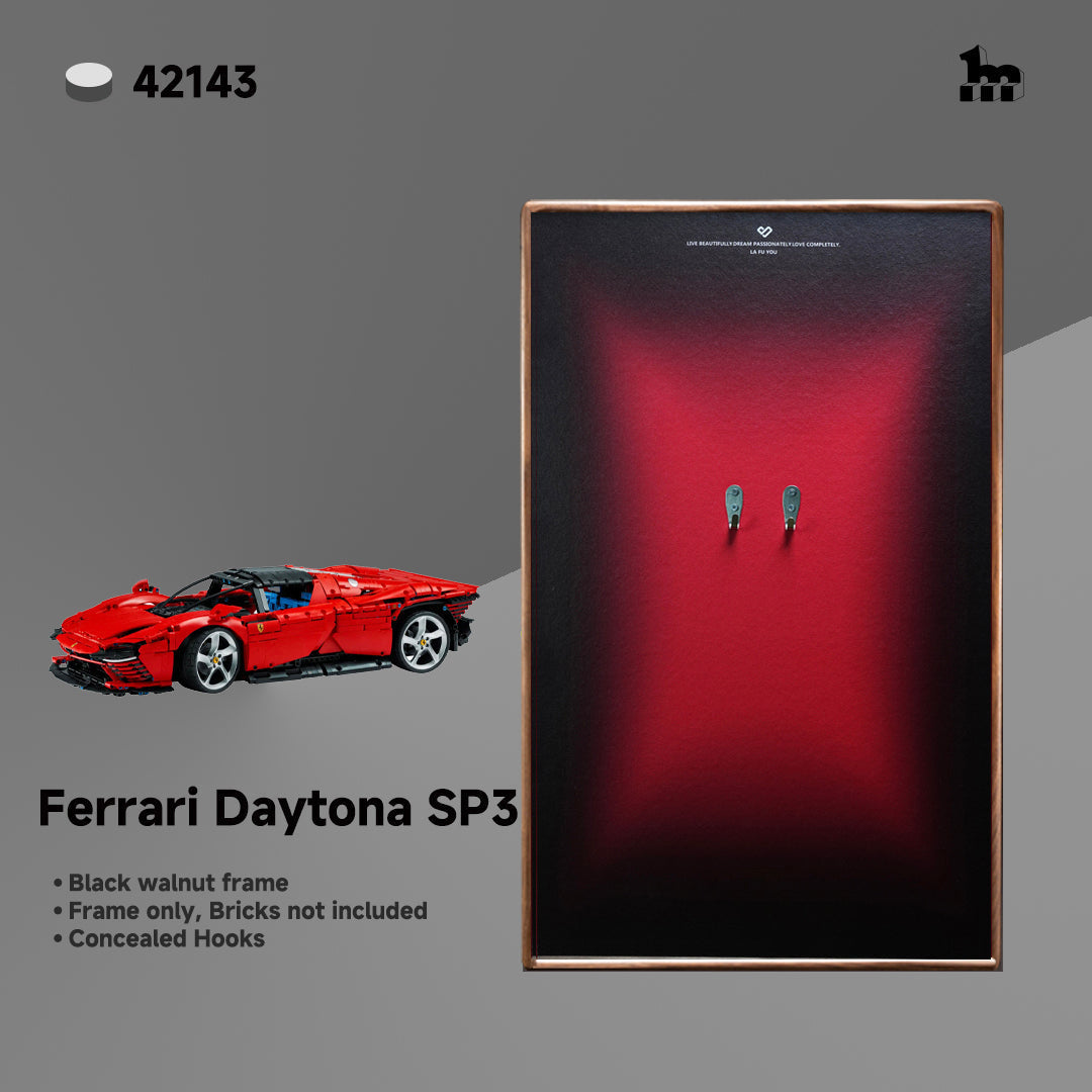 Premium LEGO® Technic™ Display Frame Handcrafted Black Walnut Wood.