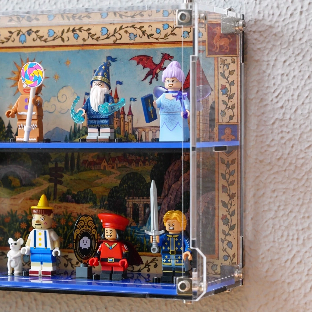 Vitrine d’exposition murale en acrylique pour figurines LEGO® de la série Shrek 71053