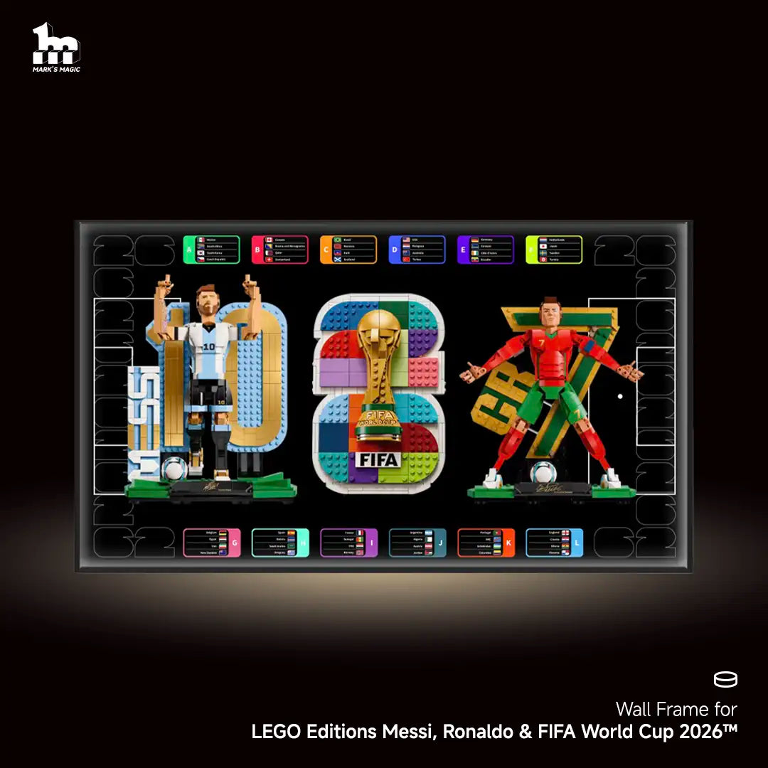 Wall Display Frames For LEGO® Editions Lionel Messi &Cristiano Ronaldo & FIFA World Cup 2026™ Official Emblem 43015 43016 43032