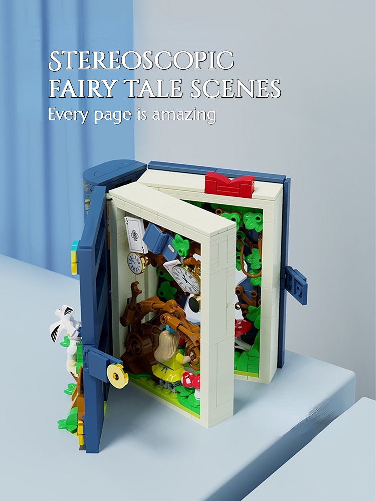 WEKKI™ 3D Fairy Tale Books Bricks · Alice in Wonderland（Free Exquisite Lighting Parts）