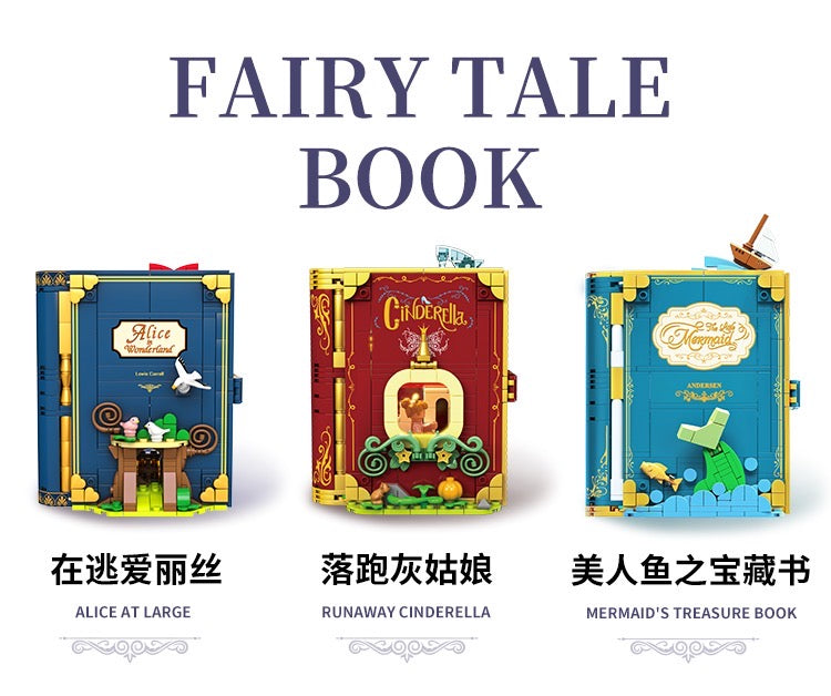 WEKKI™ 3D Fairy Tale Books Bricks · Alice in Wonderland（Free Exquisite Lighting Parts）